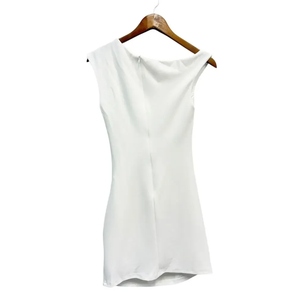 Showpo. YH&CO One Shoulder Bodycon Vilma Dress in White size 6/XS NWT - Picture 6 of 6